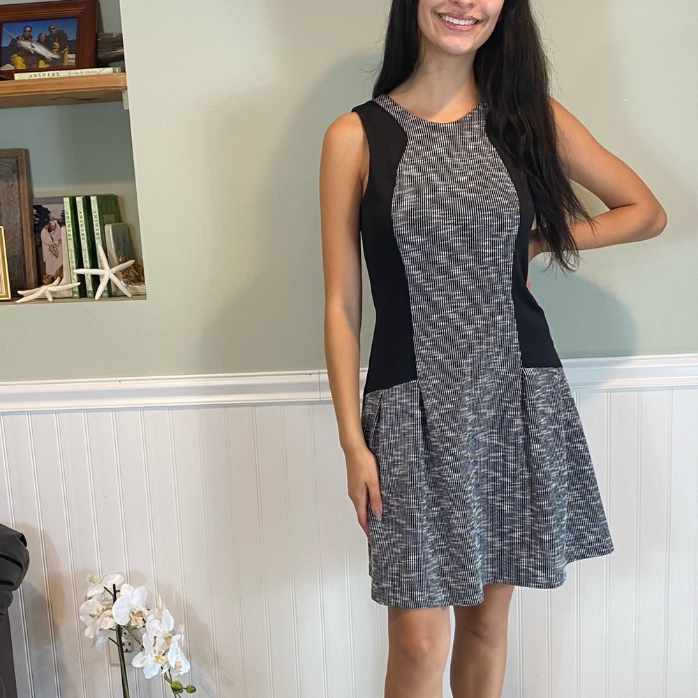 Guess Color Block Sleeveless Flared Mini Dress - image 1